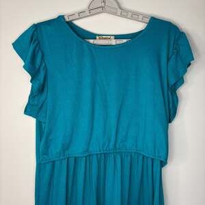 Czzzyl NEW nursing dress tiered ruffle dress womens XL green prairie flowy maxi